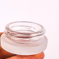 7g  Frosted Glass Cream Jar Cosmetic Cream Jar Glass Eye Cream Jar with Bamboo lid